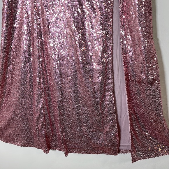 NWOT. Lulus Spotlights Shining Pink Sequin Maxi Skirt Size-XL. - Picture 9 of 13